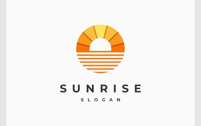 Logo della vista del sole del cerchio del tramonto dell&amp;#39;alba