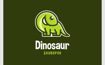 Logo maskotki uroczego brontozaura zauropoda