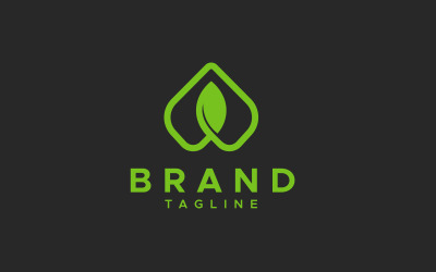 Modelo de design de logotipo de ecologia de folhas