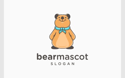 Niedliches Maskottchen-Bär-Teddy-Cartoon-Logo
