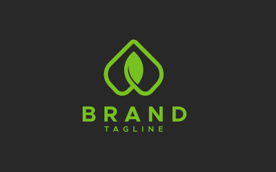 Plantilla de diseño de logotipo de ecología de hojas