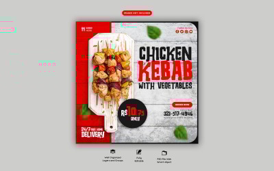 Plantilla de publicación de redes sociales de comida y restaurante