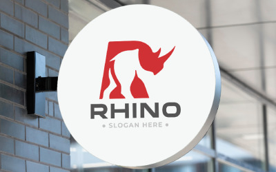 Шаблон логотипа Rhino Letter R
