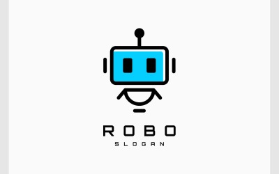 Basit Robot Cyborg Modern Logosu