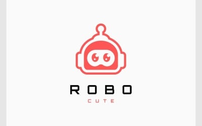Cute Robot Cyborg Machine Logo