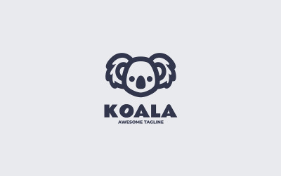Koala Line Art Logo Style