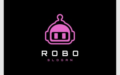 Logo della macchina cyborg testa robot