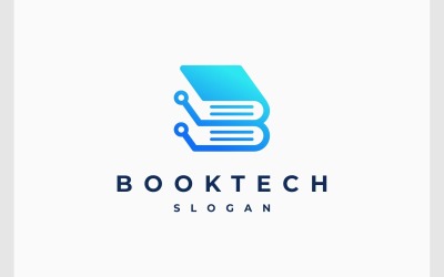 Logo moderno della tecnologia del libro della lettera B