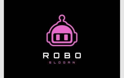 Robot Head Cyborg Machine Logo