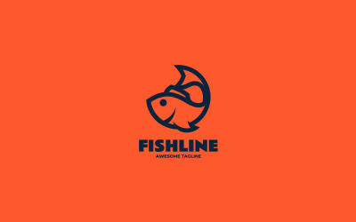 Шаблон логотипу Fish Line Art