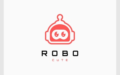 Sevimli Robot Cyborg Makine Logosu