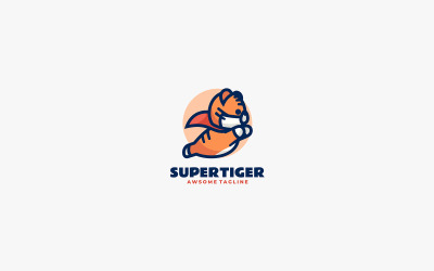 Super-Tiger-Maskottchen-Cartoon-Logo