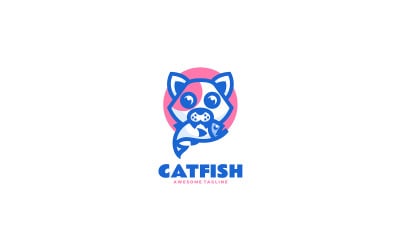 Cat Fish Simple Mascot Logo 1
