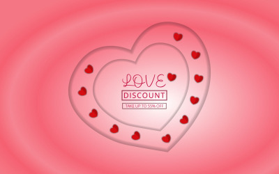 Fondo del día de la boda con ilustración de corazones