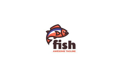 Logotipo de mascota simple pez 6
