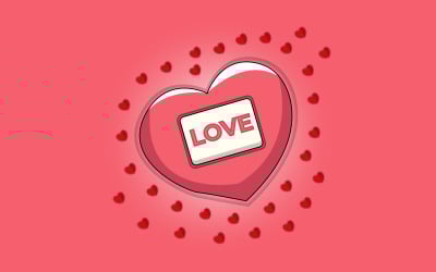 Love and heart greeting card,