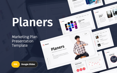 Plantilla de diapositivas de Google del plan de marketing de Planers