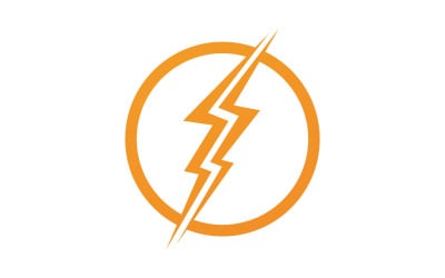 Modello icona logo vettoriale Lightning Electric ThunderBolt Danger versione 12