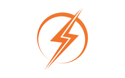Modello icona logo vettoriale Lightning Electric ThunderBolt Danger versione 17