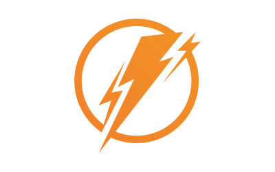 Modelo de ícone de logotipo de vetor de perigo relâmpago elétrico ThunderBolt versão 1