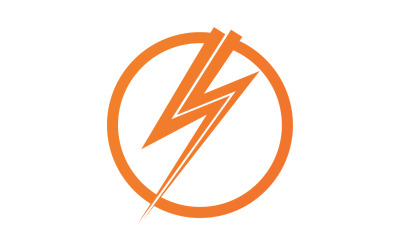 Piorun elektryczny ThunderBolt niebezpieczeństwo wektor ikona logo szablon wersja 14