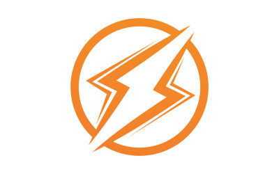 Piorun elektryczny ThunderBolt niebezpieczeństwo wektor ikona logo szablon wersja 19