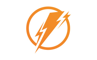 Piorun elektryczny ThunderBolt niebezpieczeństwo wektor ikona logo wersja szablonu 1