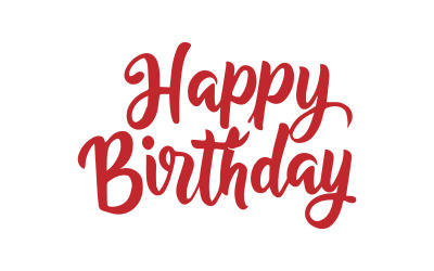 Banner de texto de feliz aniversário grátis desenhado à mão vetor