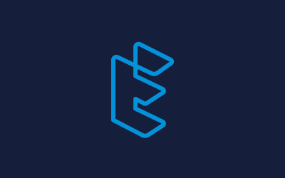 E-bokstav minimal logotyp designmall