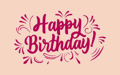 Diseño vectorial tipográfico de feliz cumpleaños gratuito para tarjetas de felicitación, impresión y telas