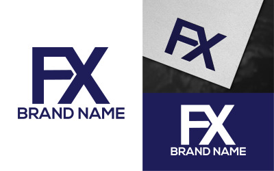 独特的 FX 字母标志模板设计