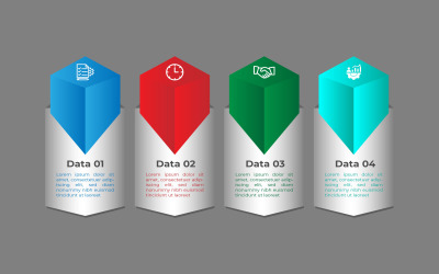 Fyrkantig och polygon stil vektor infographic design.