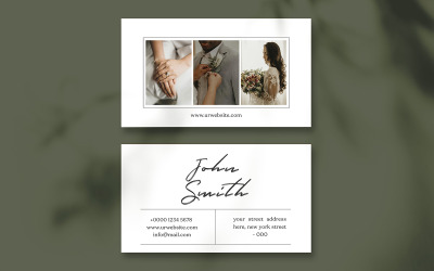 Modello per biglietto da visita fotografico di matrimonio 03