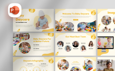 Modelo de PowerPoint Grátis - creche de bebê fofo