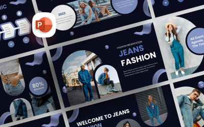 PowerPoint-Vorlage für moderne Jeansmode im Y2K-Stil