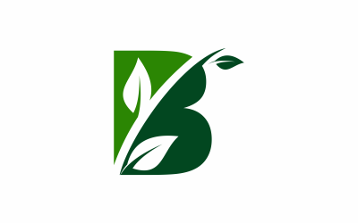 szablon logo liścia litery b