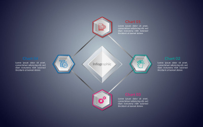 Vektor-EPS-glänzendes 4-Stufen-Infografik-Elementdesign.