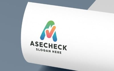 Asecheck Buchstabe A Logo-Vorlage