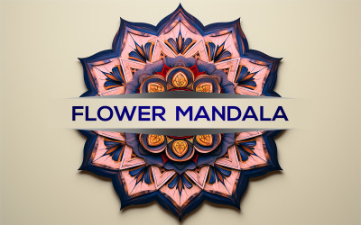 Blå vintage mandala | blå färg mandala design | tecken mandala mockup | blå mandala mockup