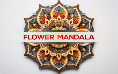 Buntes Blumenmandala | Zeichen-Mandala-Design | Mandala-Identitätsmodell