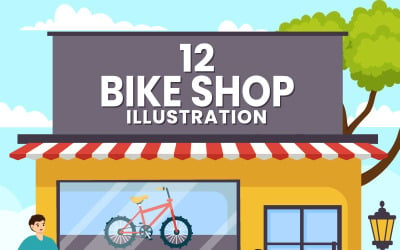 12 Illustration eines Fahrradladens
