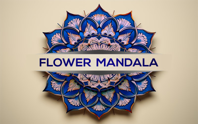 Niebieska mandala | projekt mandali w kolorze niebieskim | znak niebieski projekt mandali | makieta niebieskiej mandali
