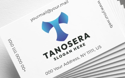 Tanosera bokstaven T-logotypmall