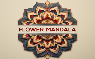 Vintage Blumenmandala | Zeichen-Mandala-Design | Mandala-Identitätsmodell