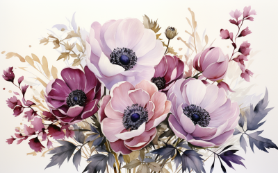Akvarell blombuketter, illustration bakgrund 89