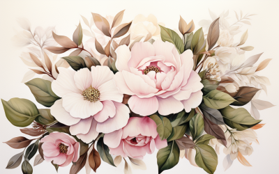 Aquarell-Blumensträuße, Illustrationshintergrund 12