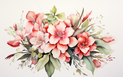 Akvarell blombuketter, illustration bakgrund 01