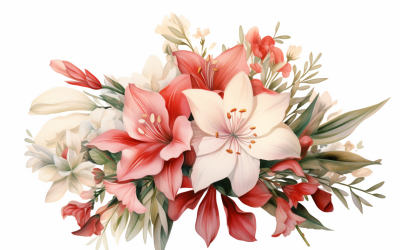 Akvarell blombuketter, illustration bakgrund 04
