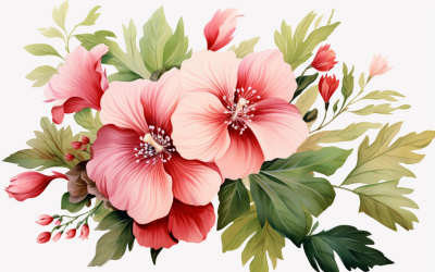 Akvarell blombuketter, illustration bakgrund 23