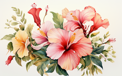 Akvarell blombuketter, illustration bakgrund 24